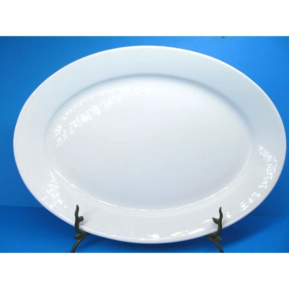Arabia Finland Vintage White 36 CM Oval Serving Platter Measures 14